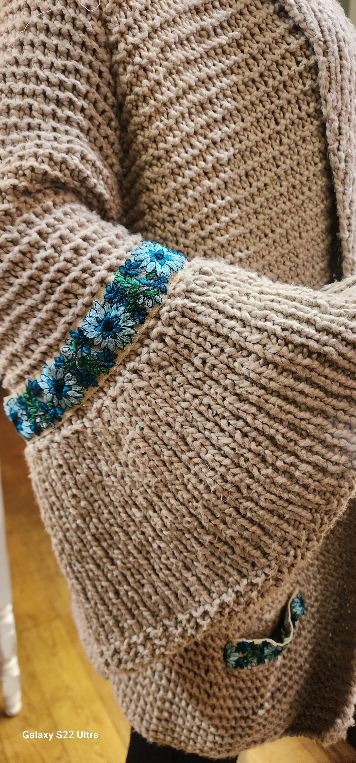 Sweater Cotton taupe raglan