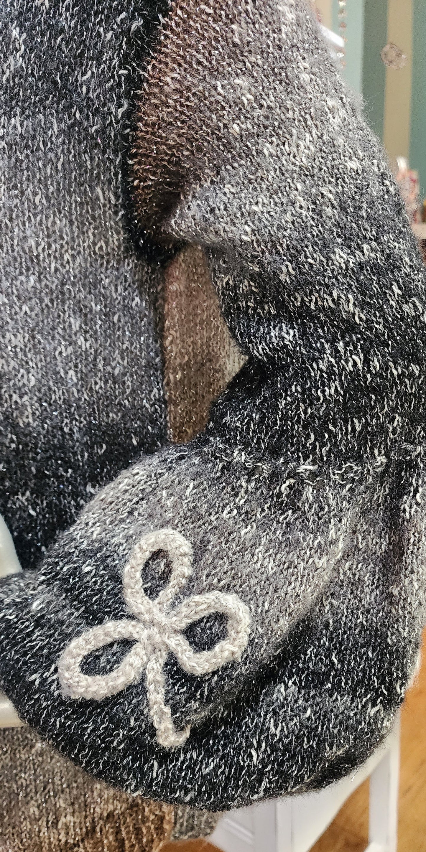 Sweater ombre black and silver