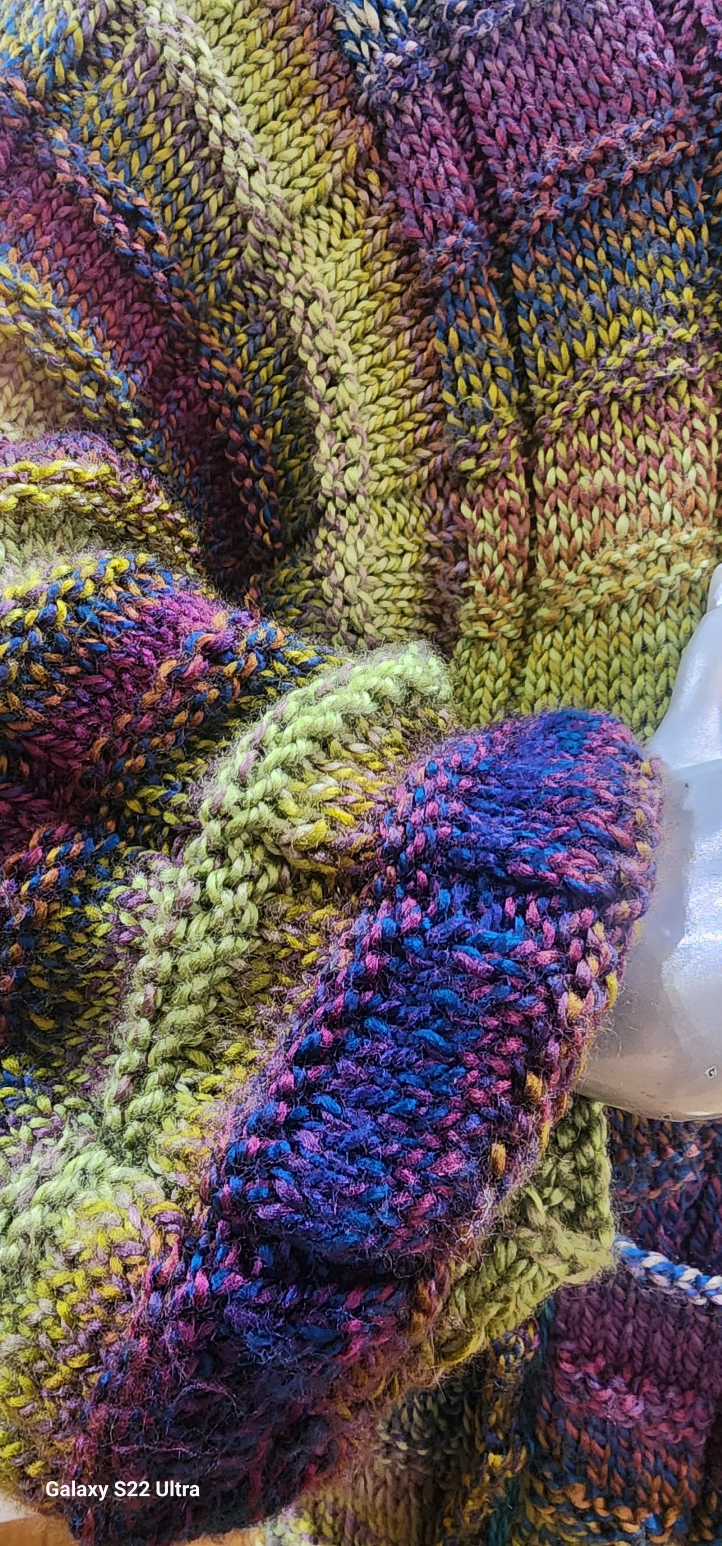 Sweater multi color full sleeve knit coat