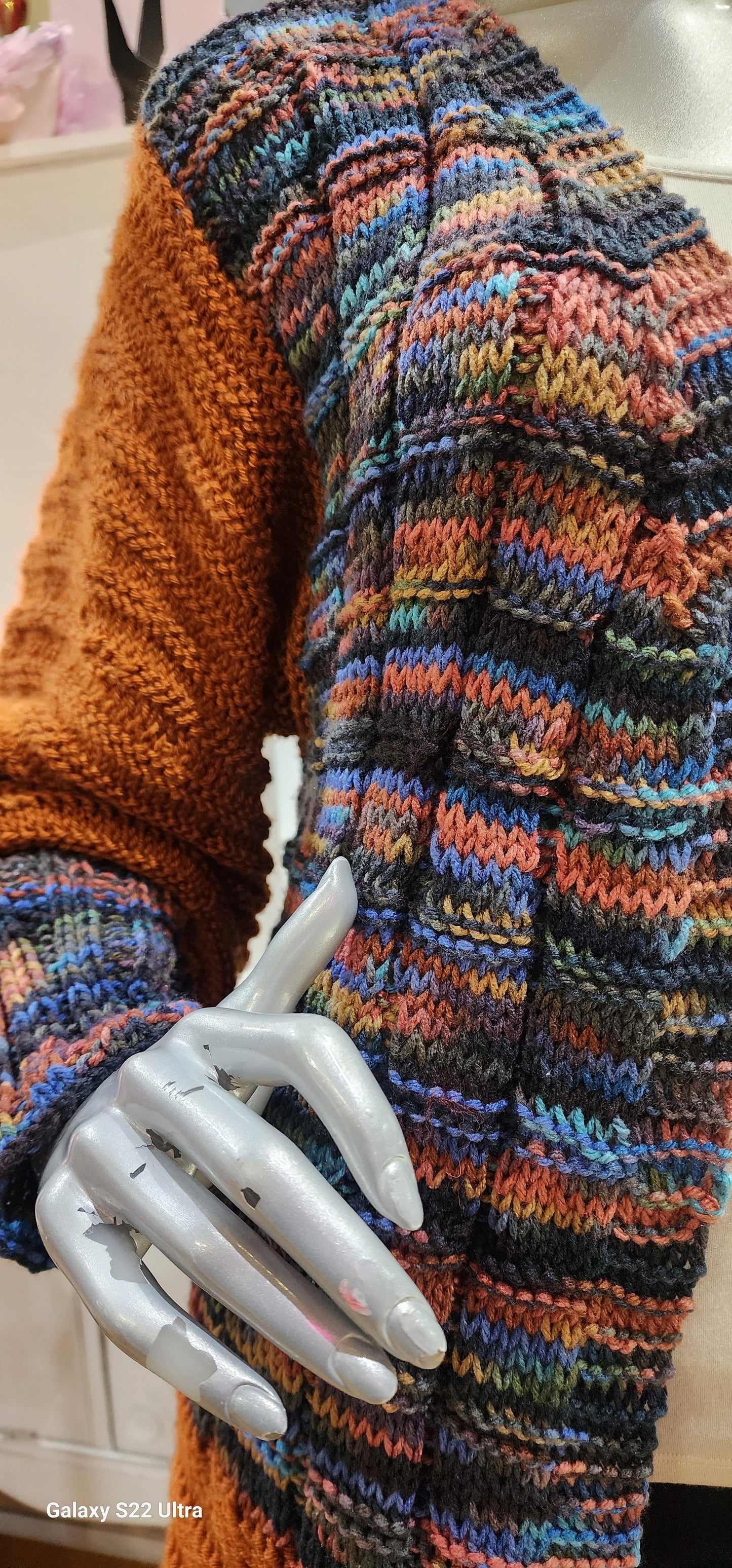 Sweater rust boho knit coat