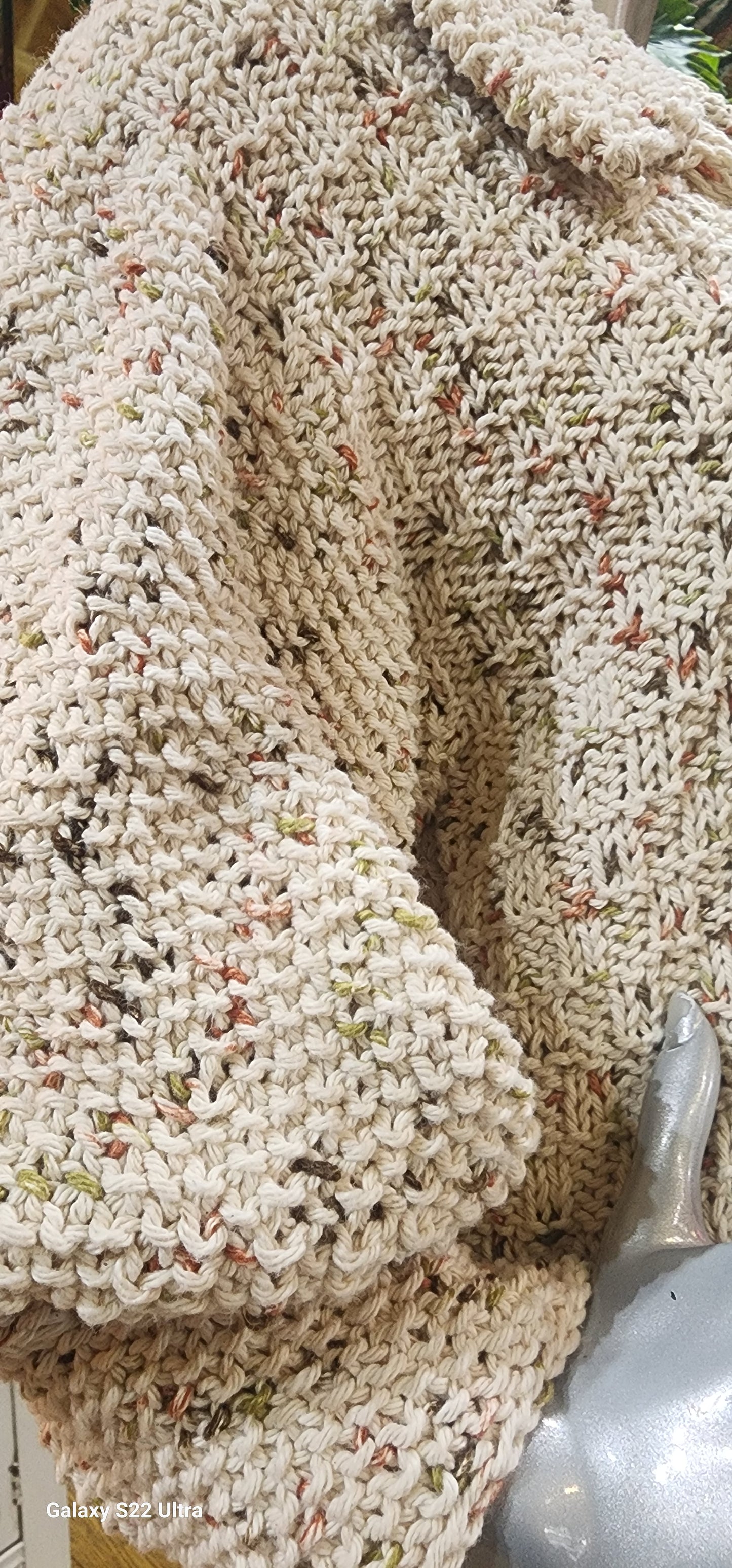 Sweater cotton biege sqaure print