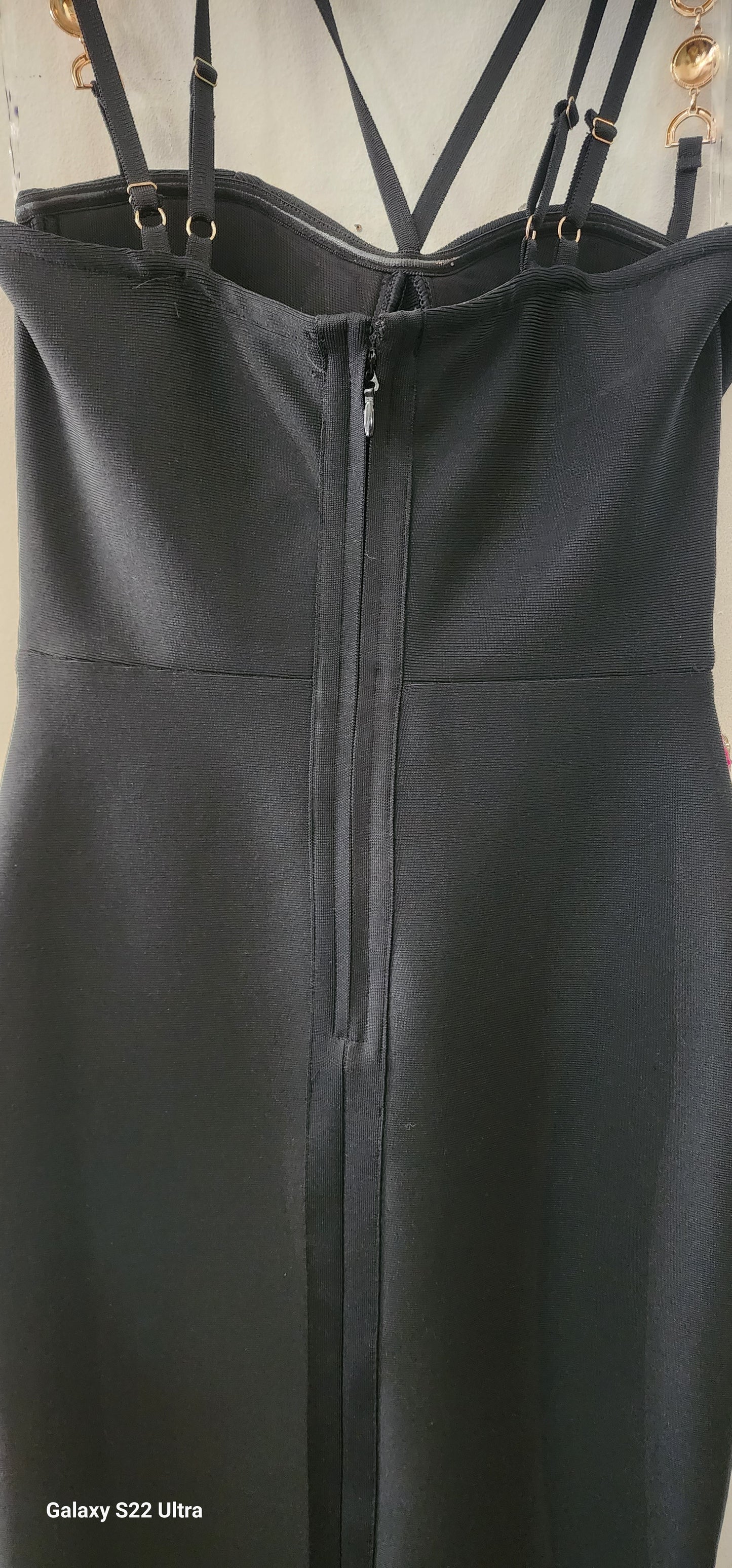 Dress Bustier rhinestone bandage midi length