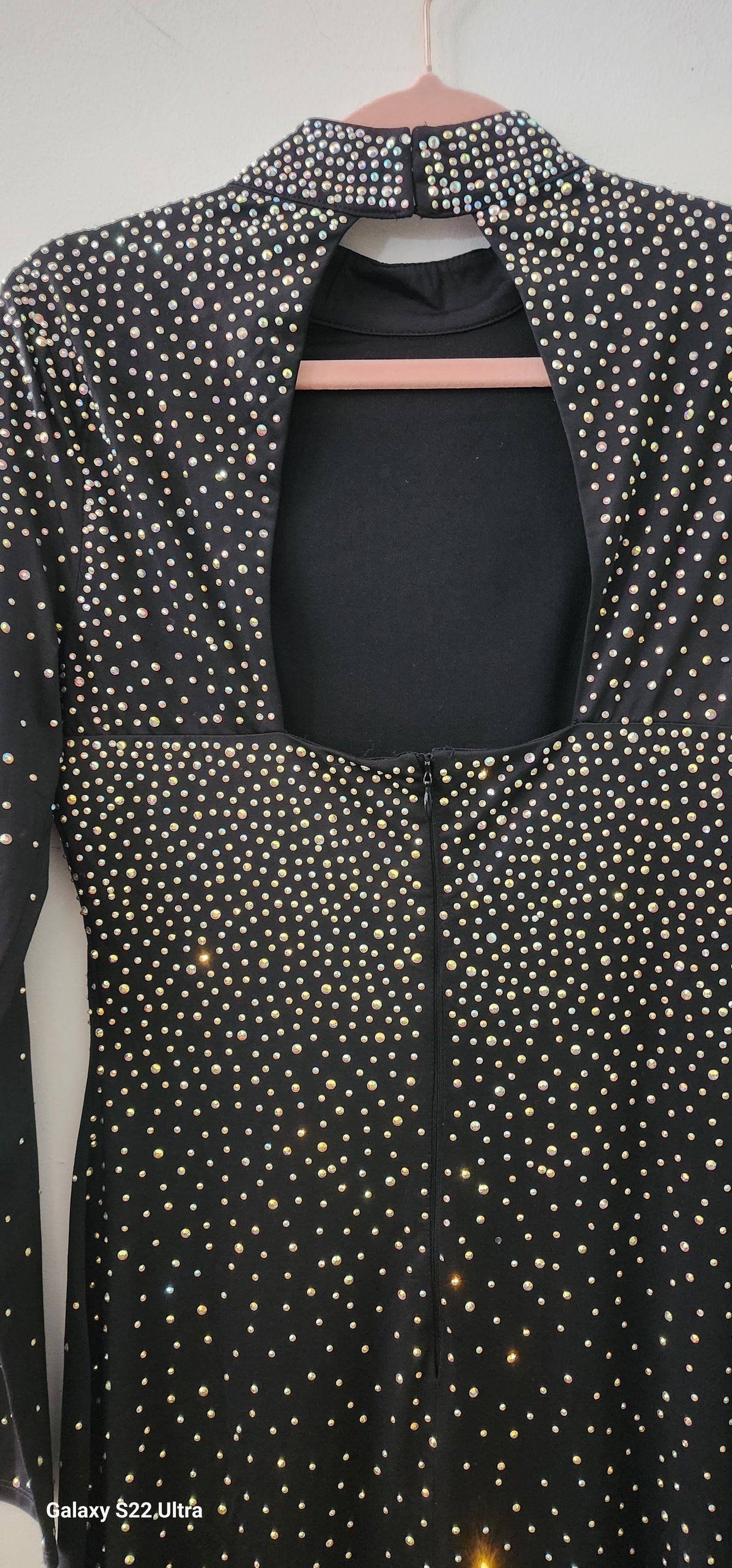 Dress Crystal embellished black body con