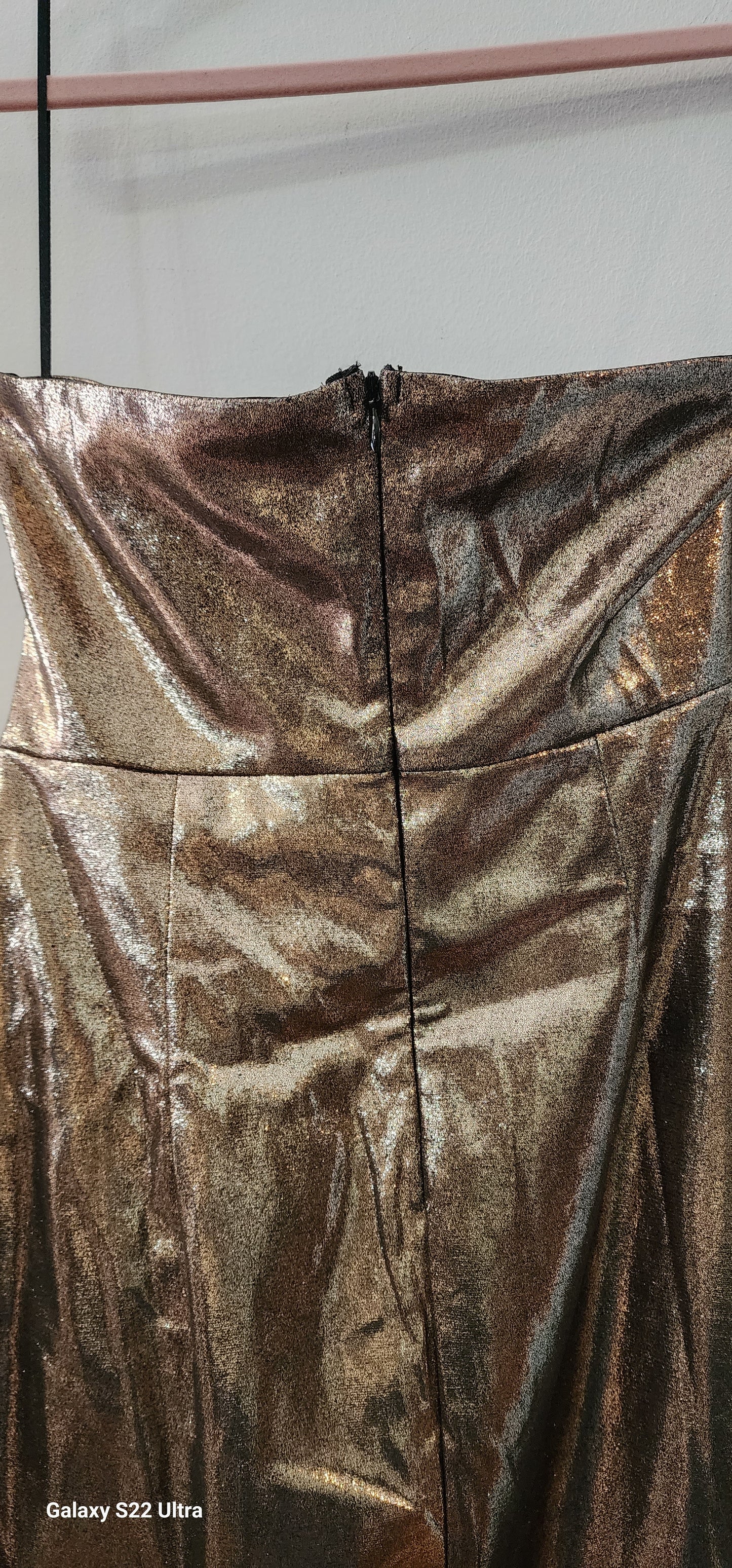 Dress Gold Metallic strapless