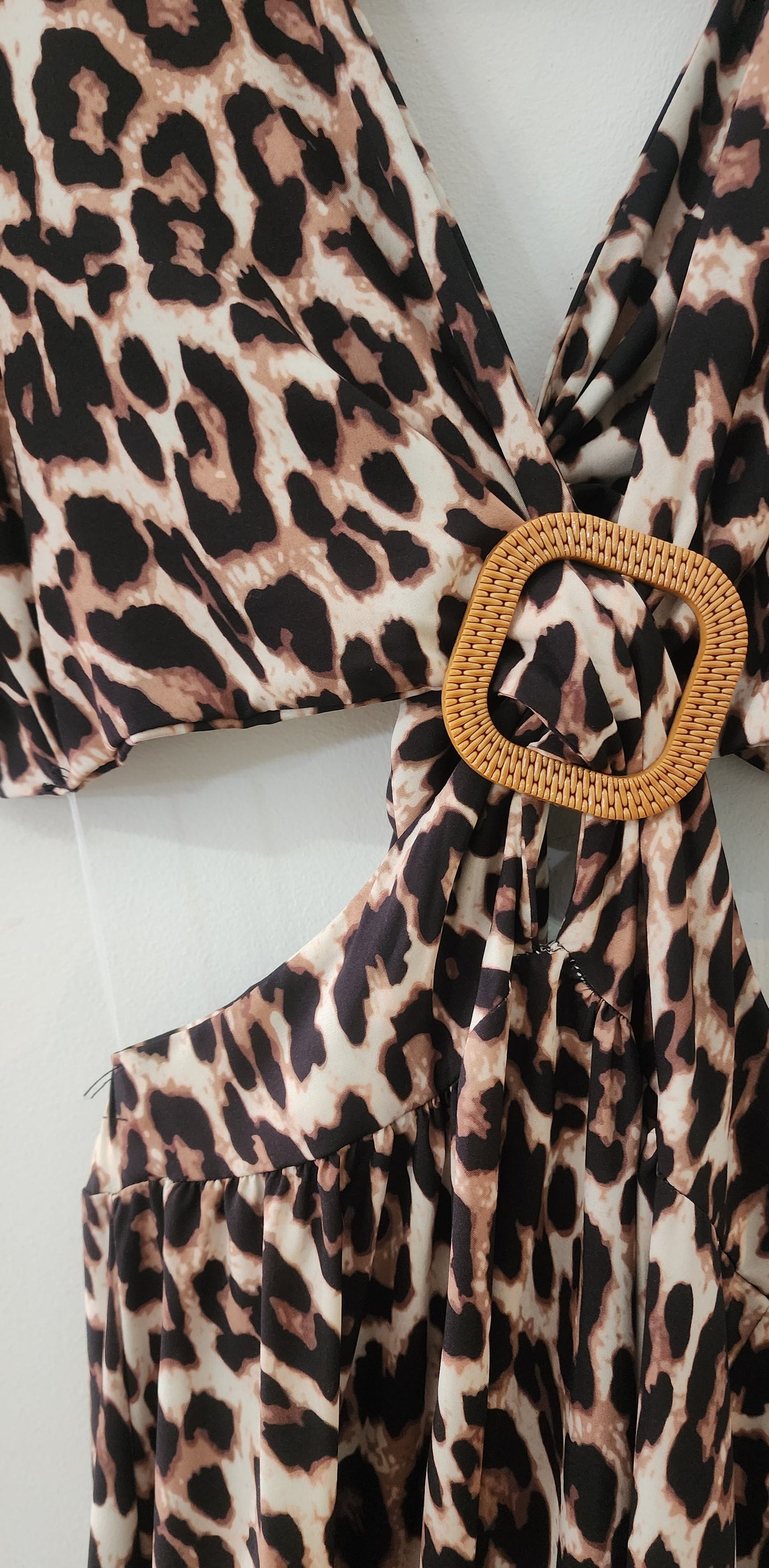 Dress animal print cut out maxi
