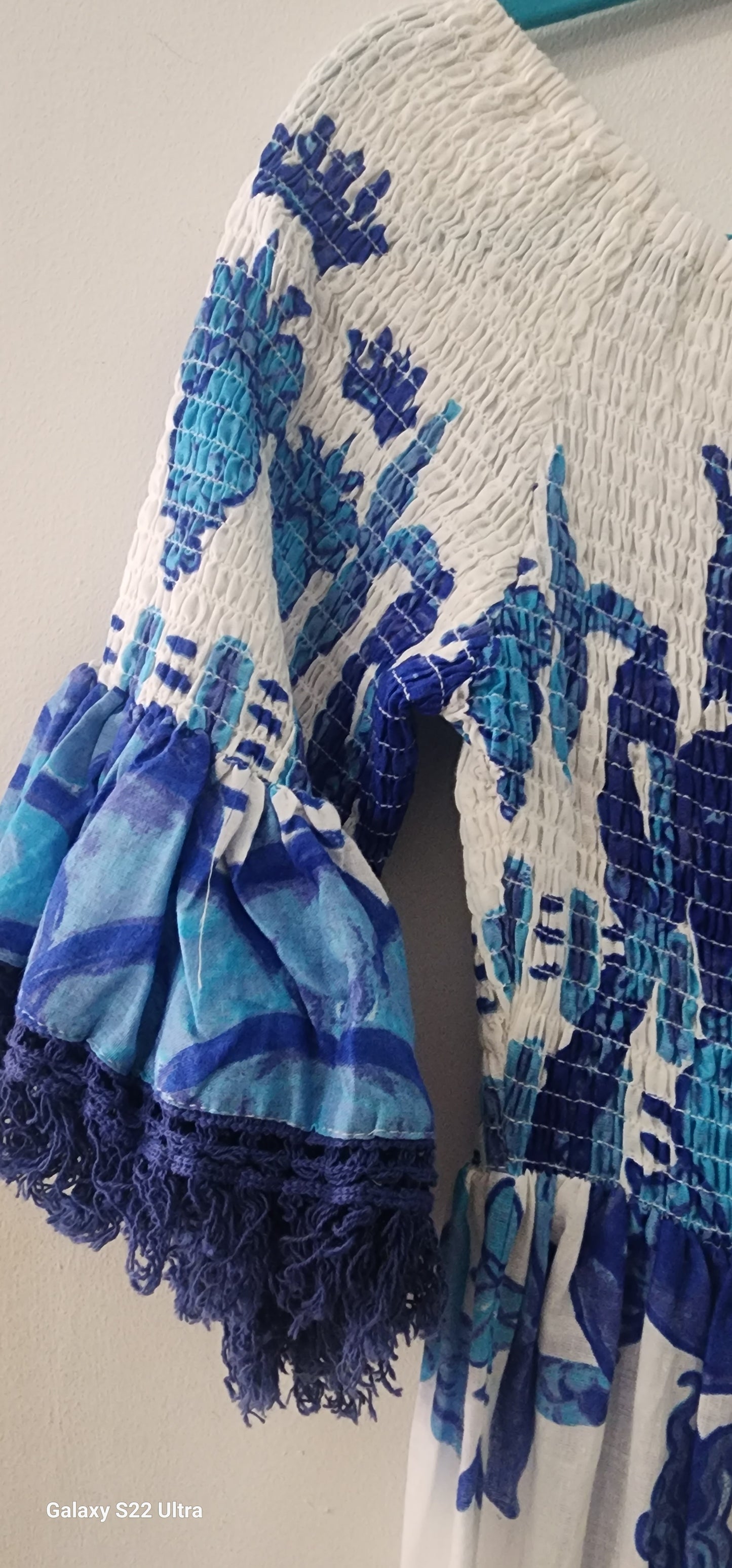 Amalfi Blue and white mermaids flare dress