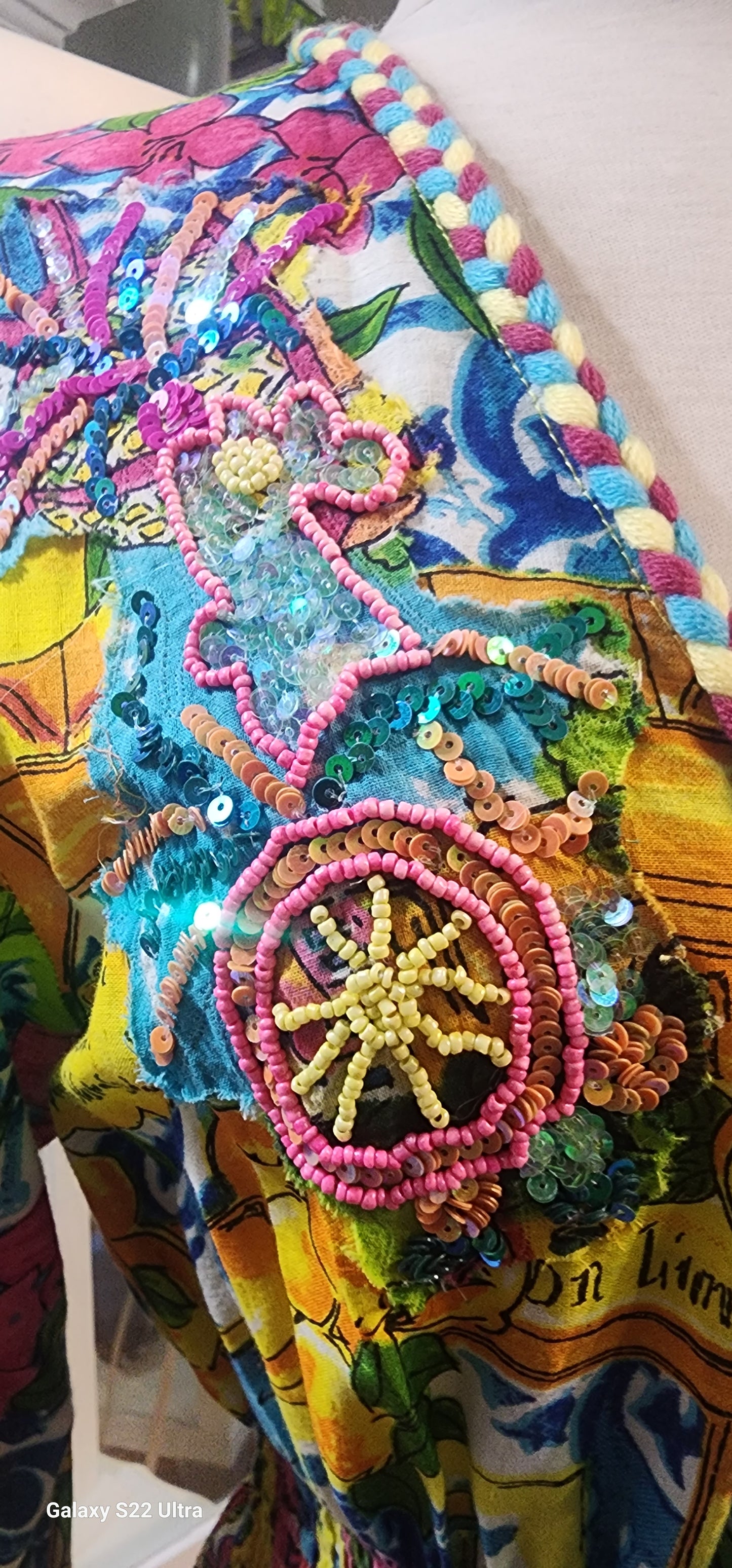 Amalfi Lemon flare dress aqua tassel