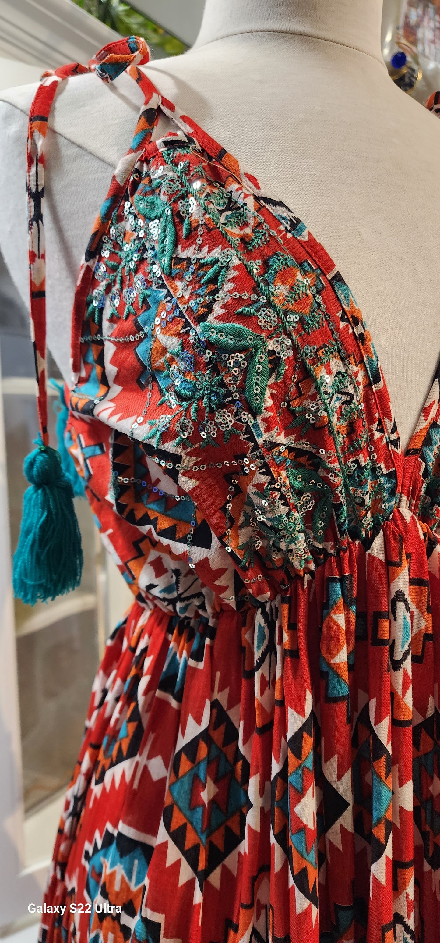 Amalfi red spaghetti strap maxi dress