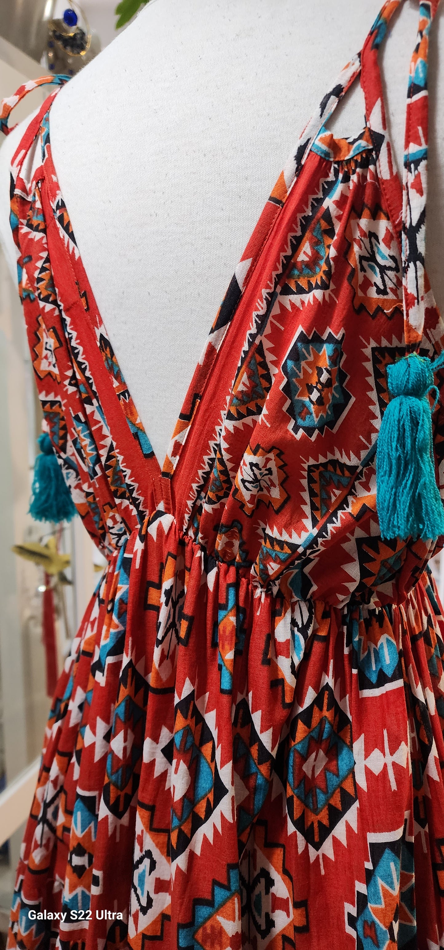 Amalfi red spaghetti strap maxi dress