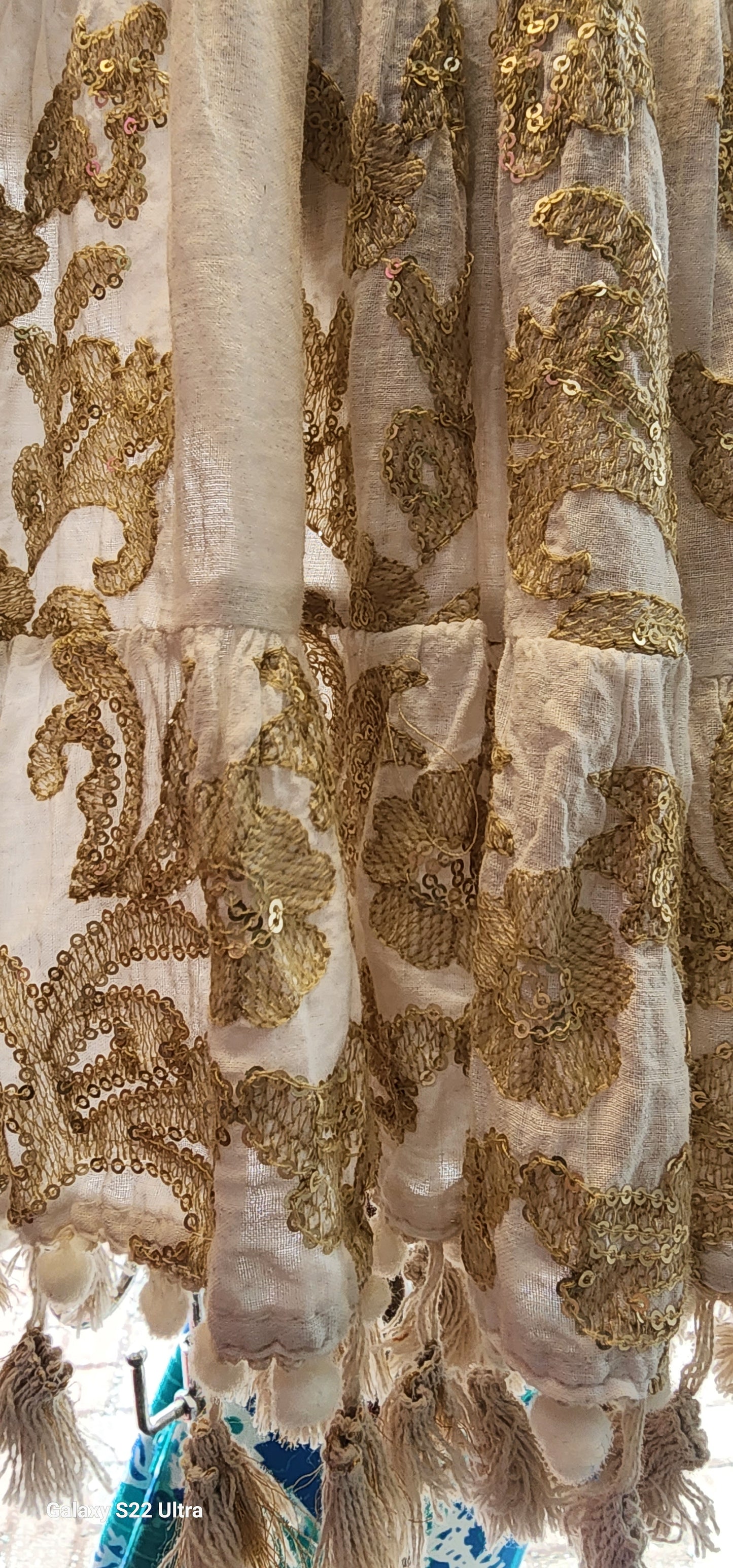 Amalfi antique gold embroidered boho dress