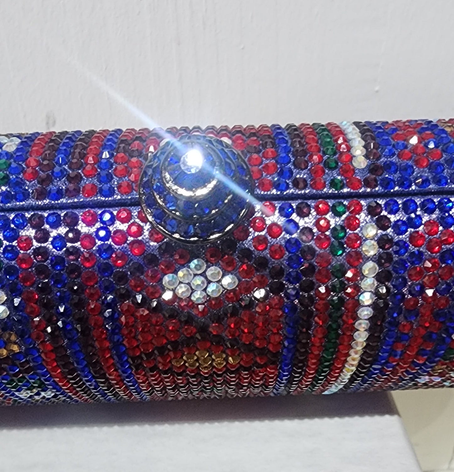 Bag evening bag clutch Blue crystal