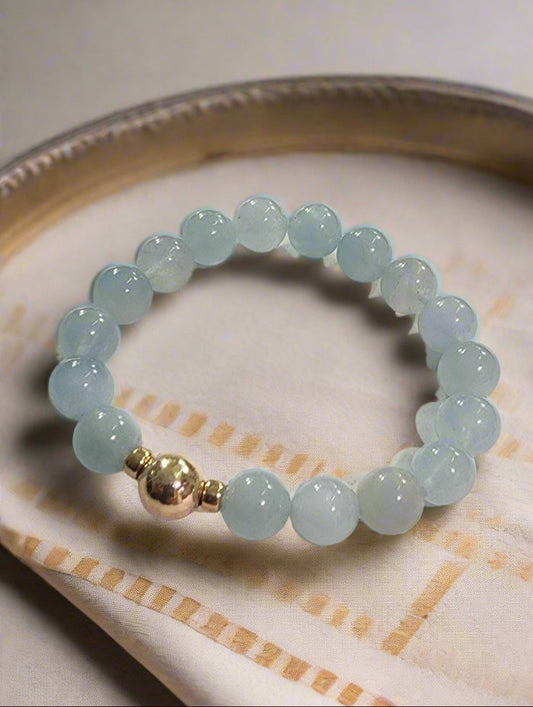 Jewelry Aquamarine 14kt plated beads