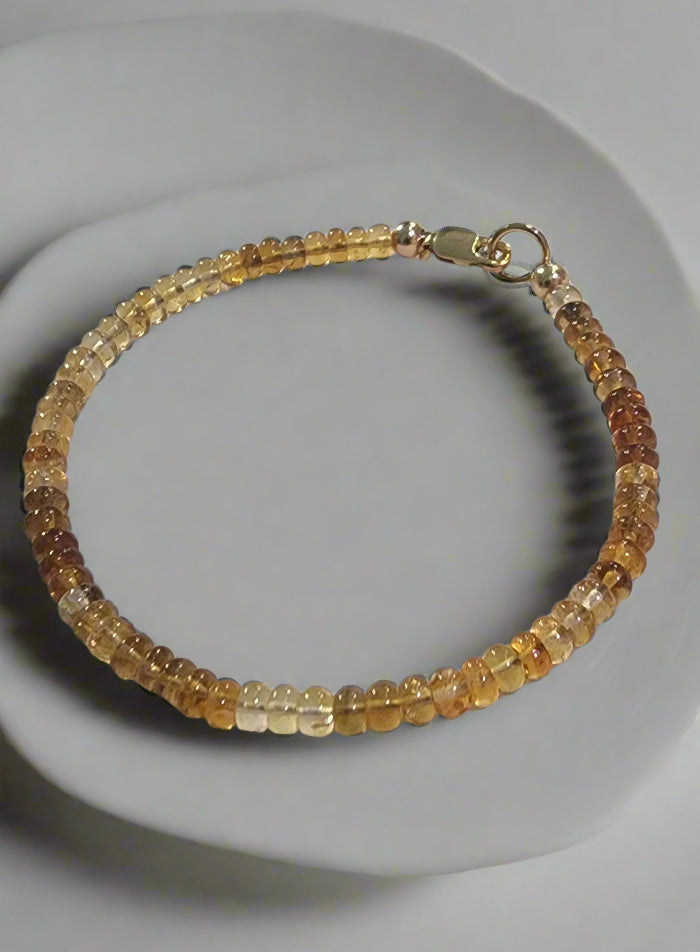 Jewelry Citrine rondelle 14kt plated beads