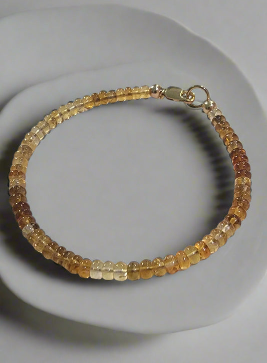 Jewelry Citrine rondelle 14kt plated beads