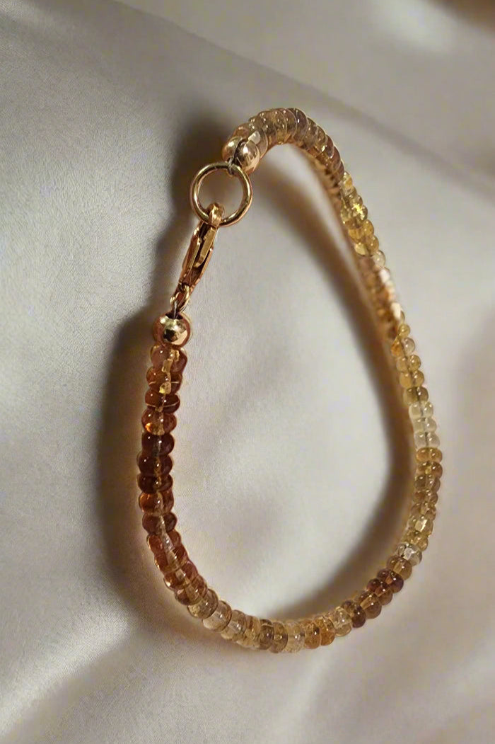 Jewelry Citrine rondelle 14kt plated beads
