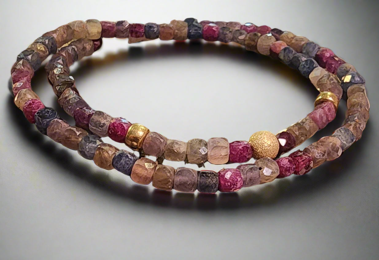 Jewelry Ruby and sapphire double bracelet