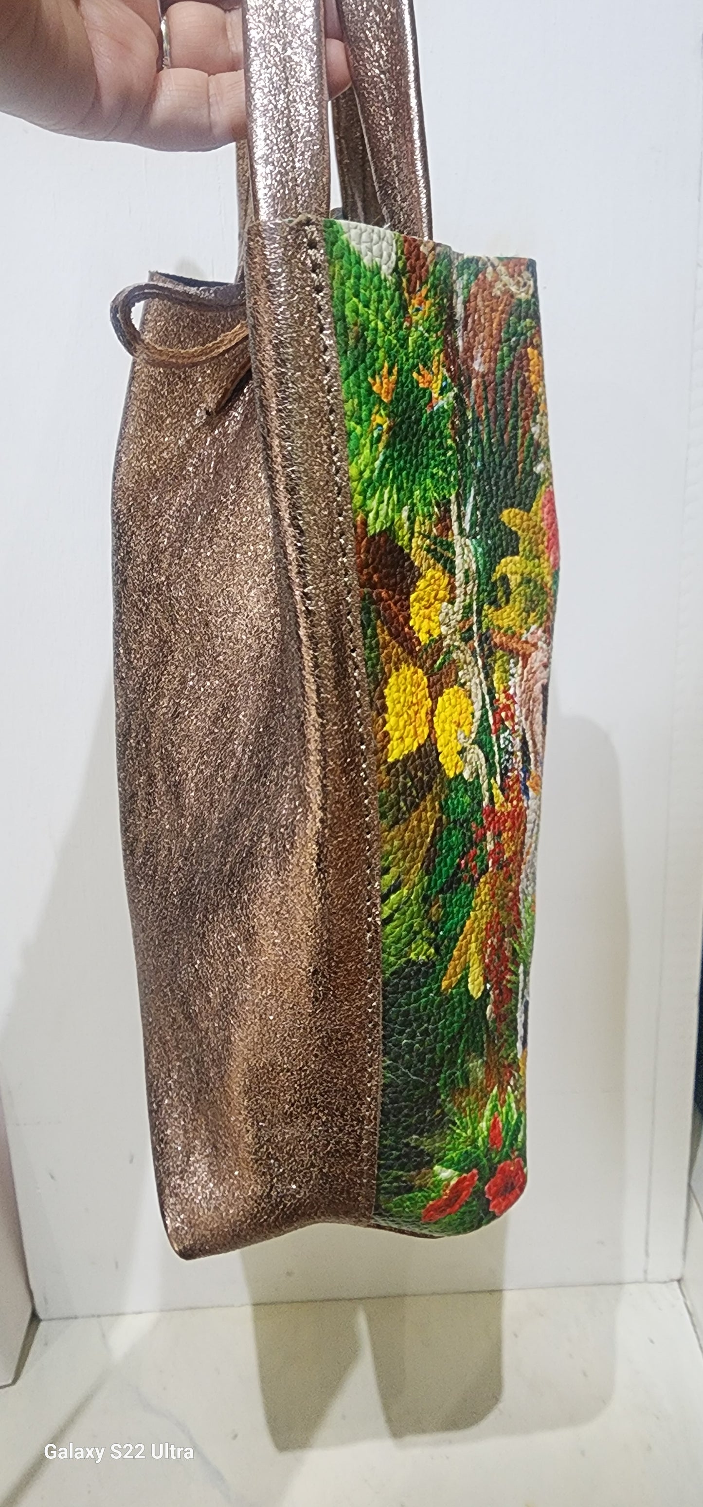 Bag metallic bronze Frieda Mini tote with crossbody