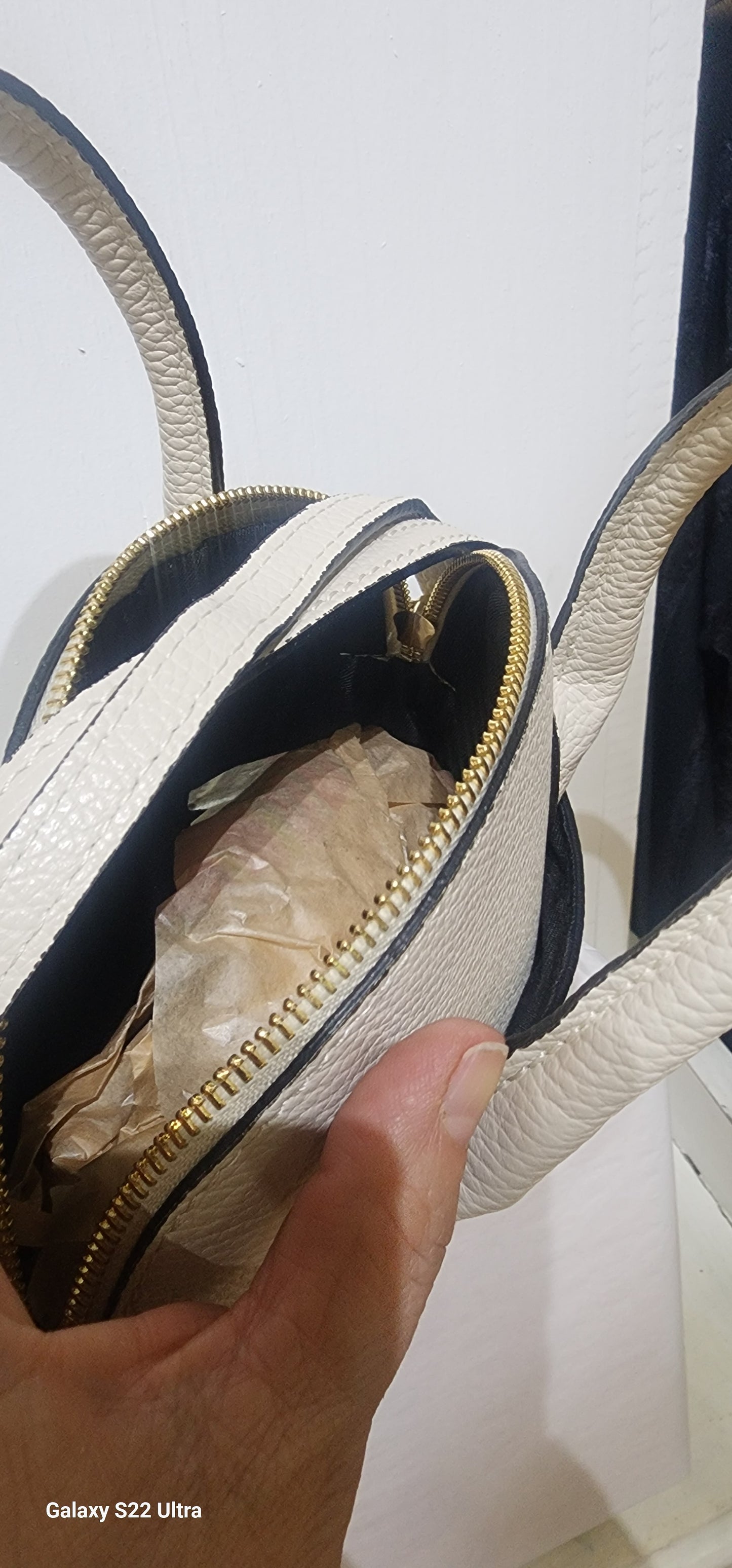 Bag OFF- white mini leather bag