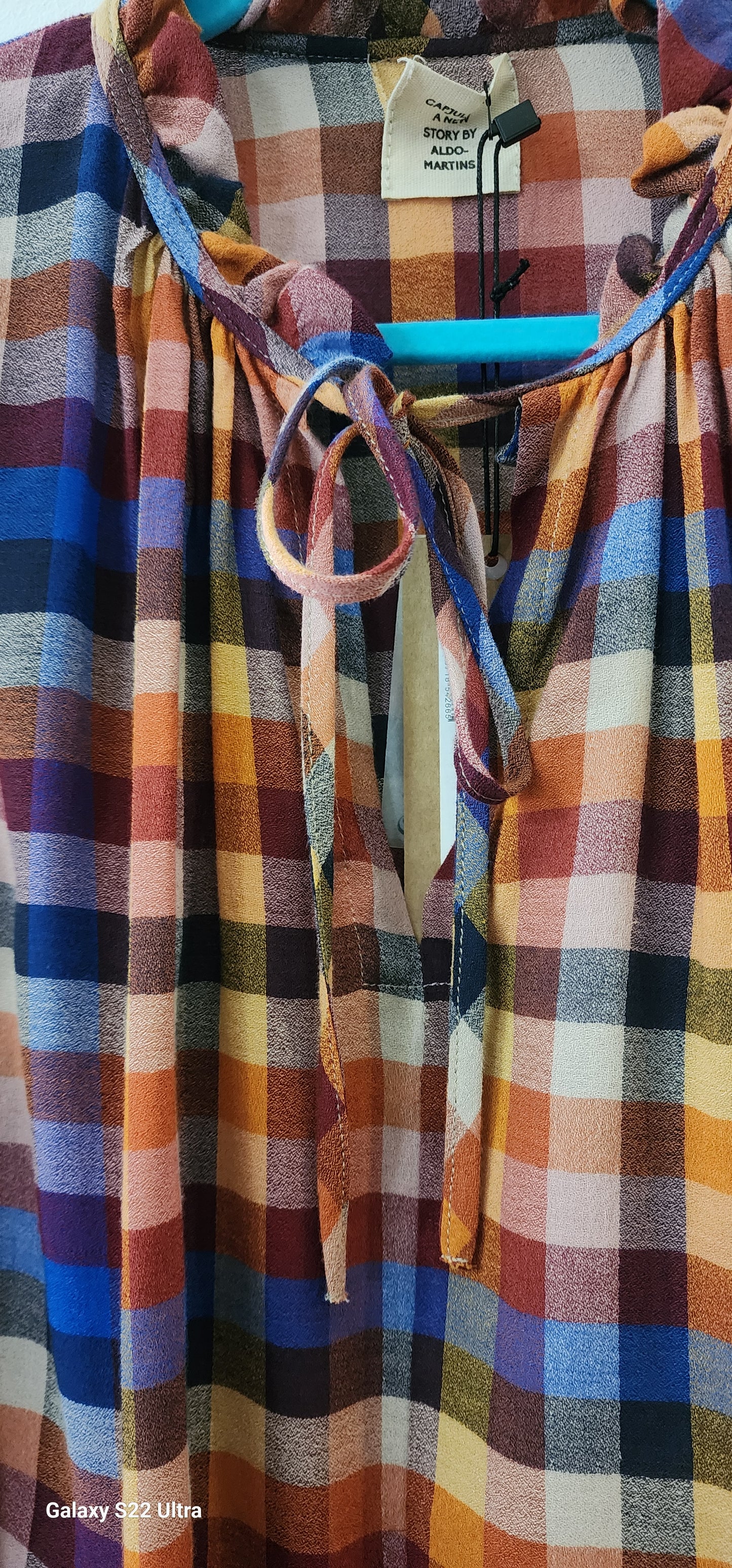 Barcelona Multi Colored Checkered Boho Blouse