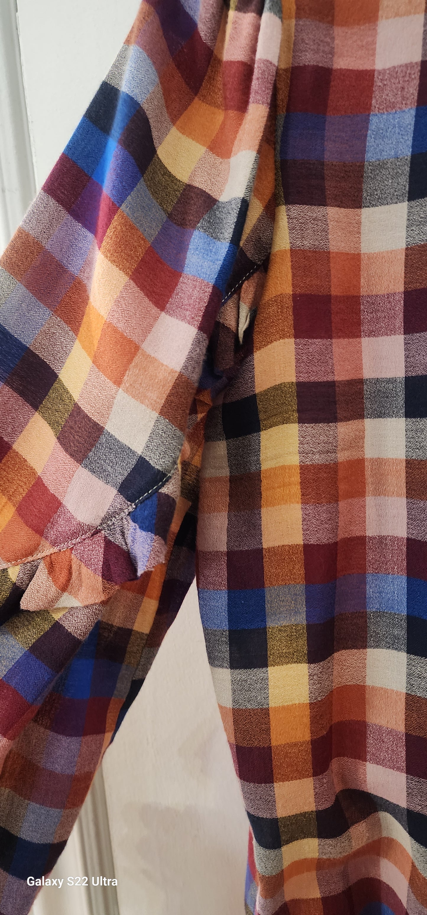 Barcelona Multi Colored Checkered Boho Blouse