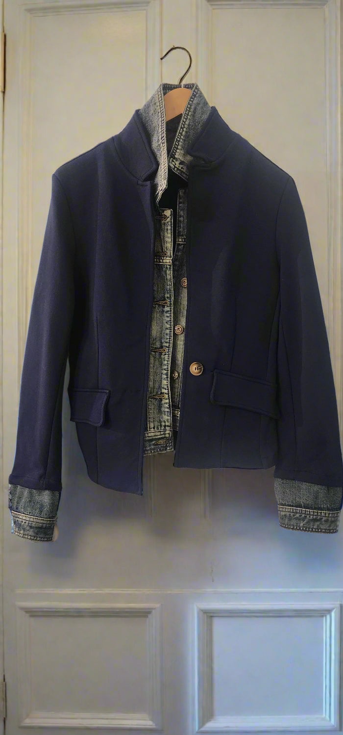 Ready to wear Navy Blazer /w demin patches on elbows