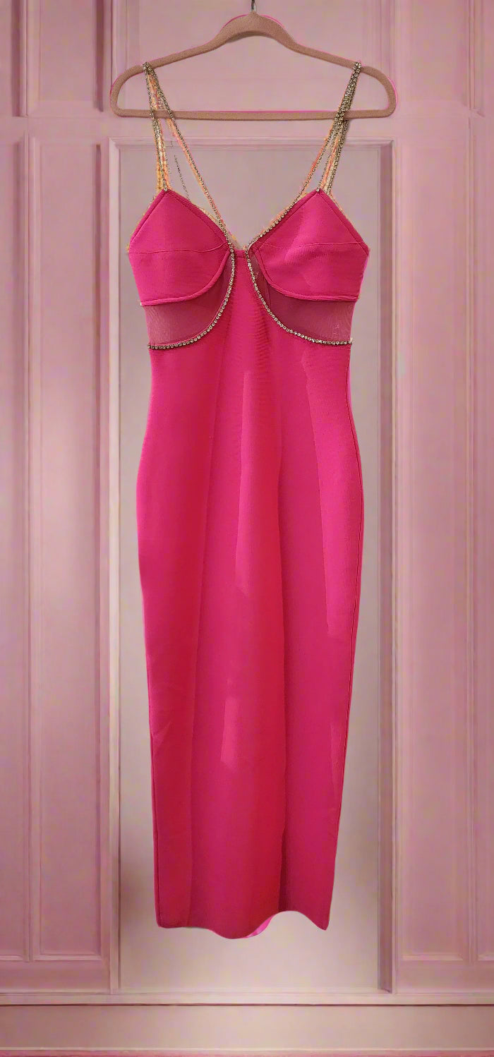 Dress Hot pink bodycon midi dress