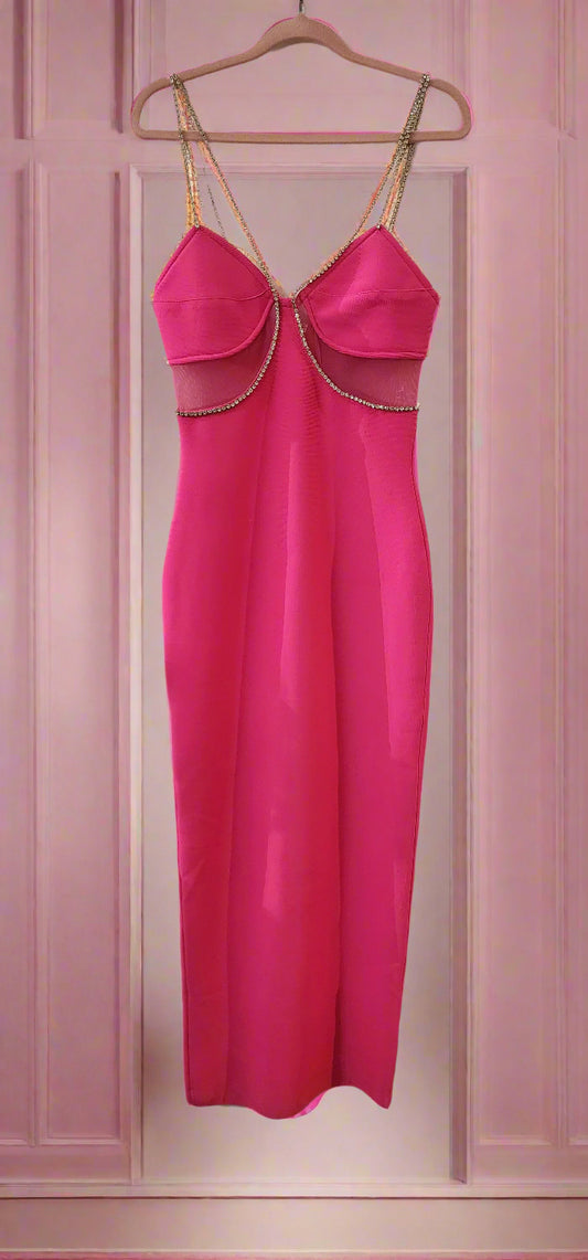 Dress Hot pink bodycon midi dress