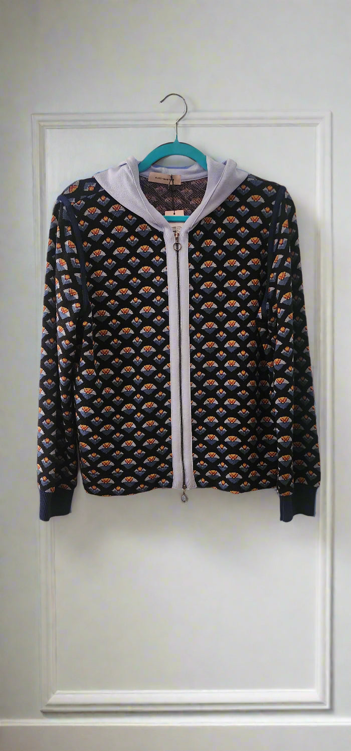 Barcelona Blue hoodie with gold little fans set