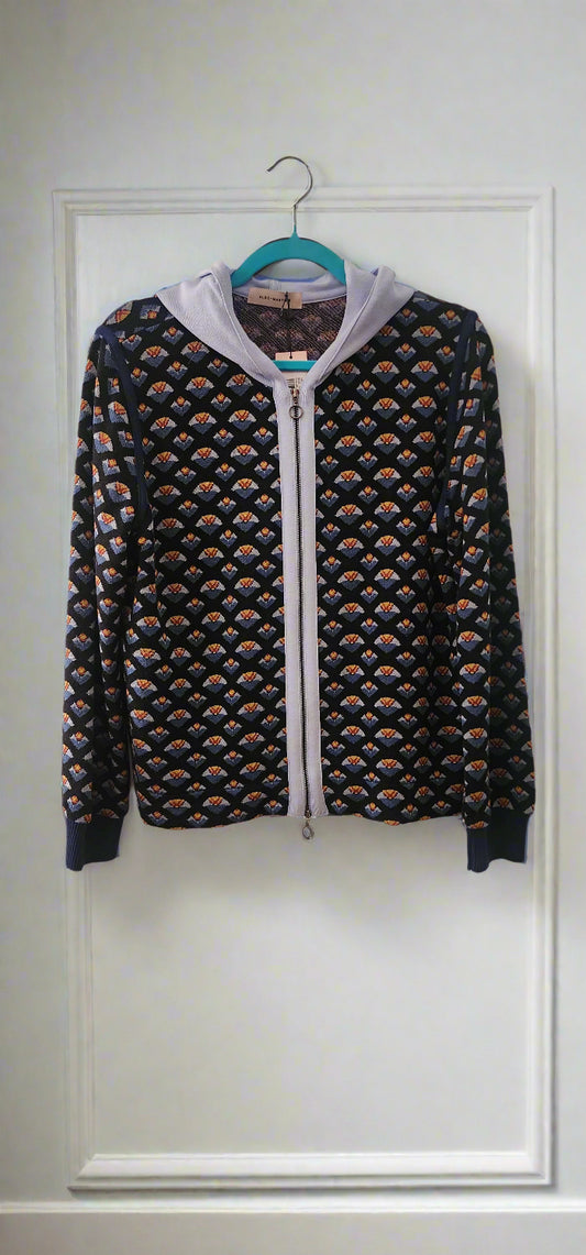 Barcelona Blue hoodie with gold little fans set