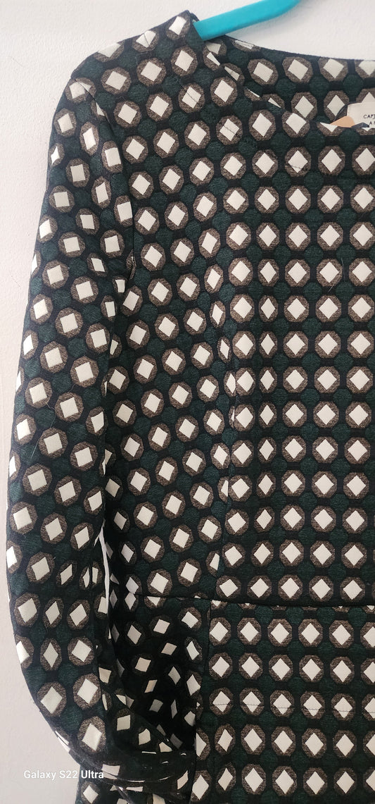 Barcelona retro style dress with women diamond print