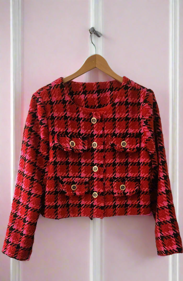 Ready to wear Pink plaid suit with skort