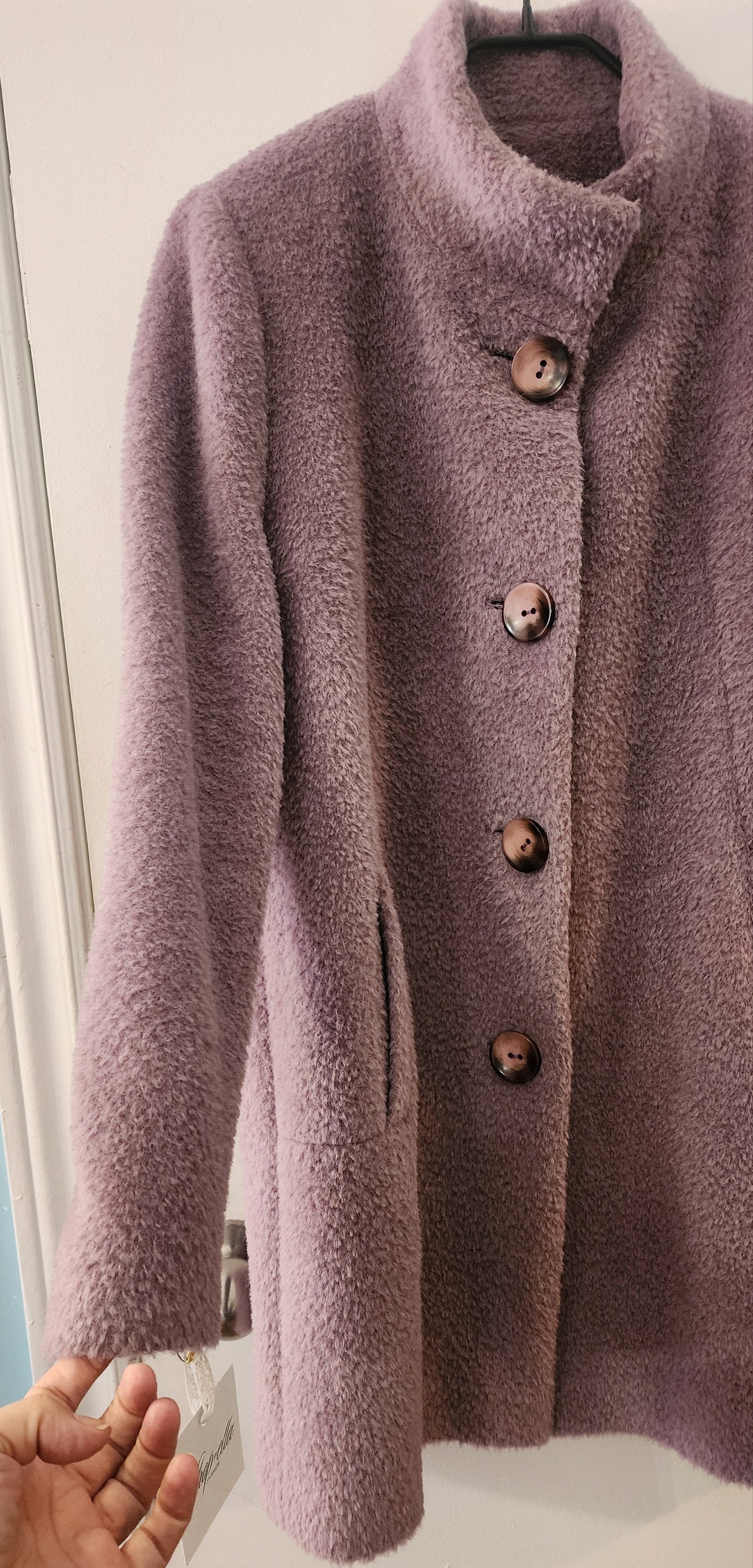 Coat alpaca lavender button down