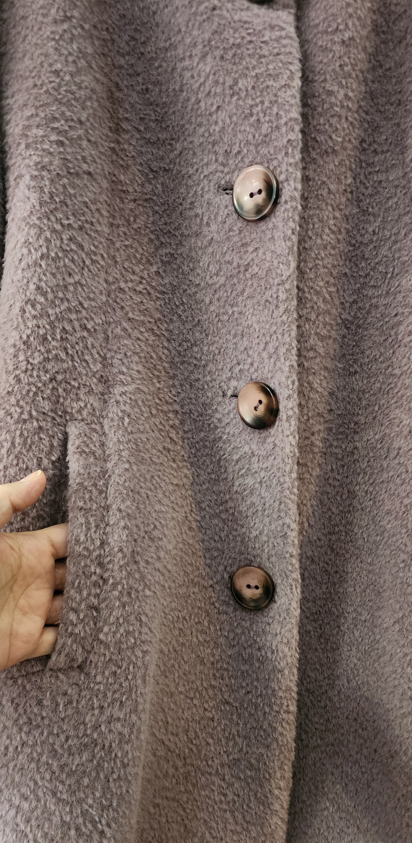 Coat alpaca lavender button down