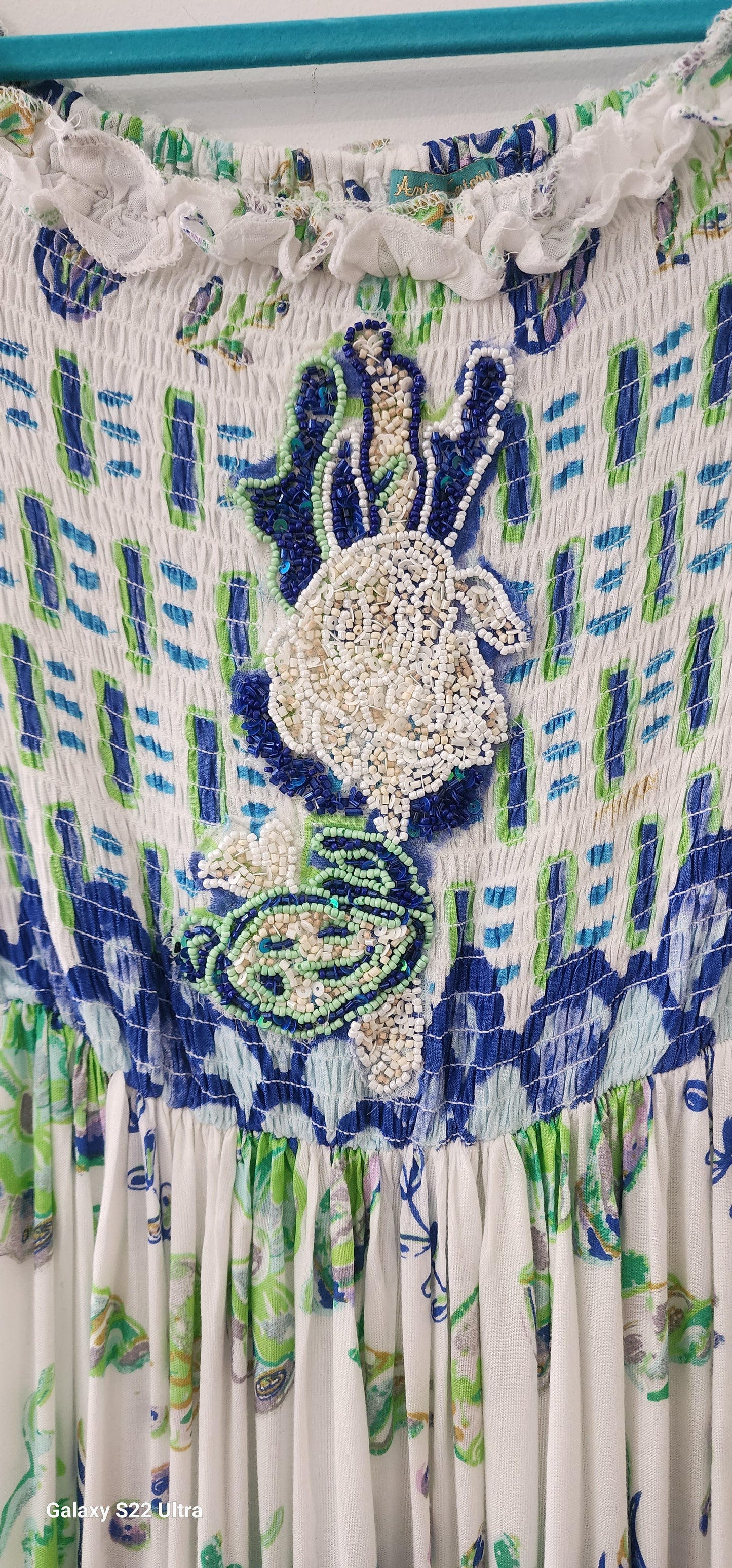 Amalfi blue and white maxi