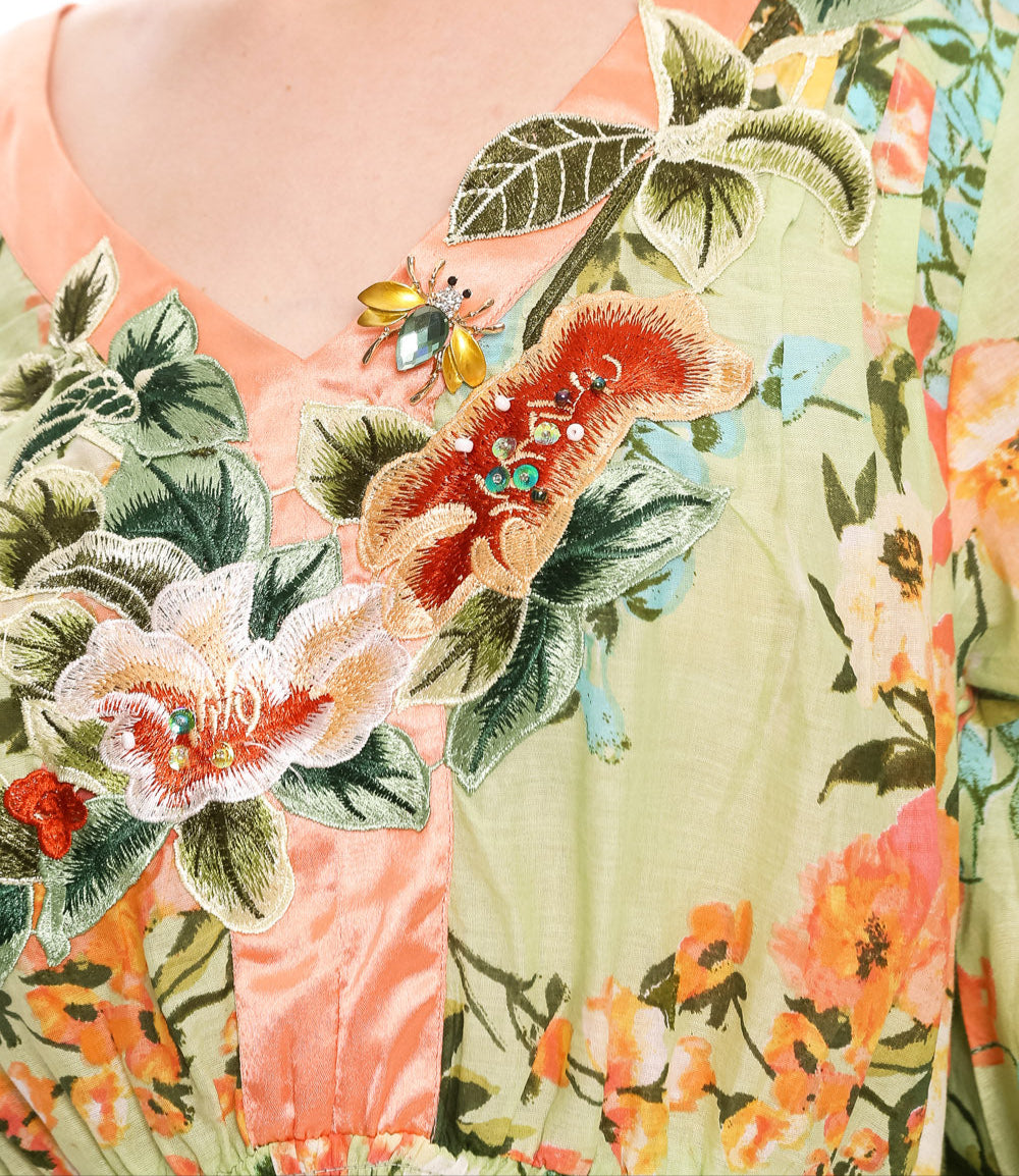 Boho mint green dress S25