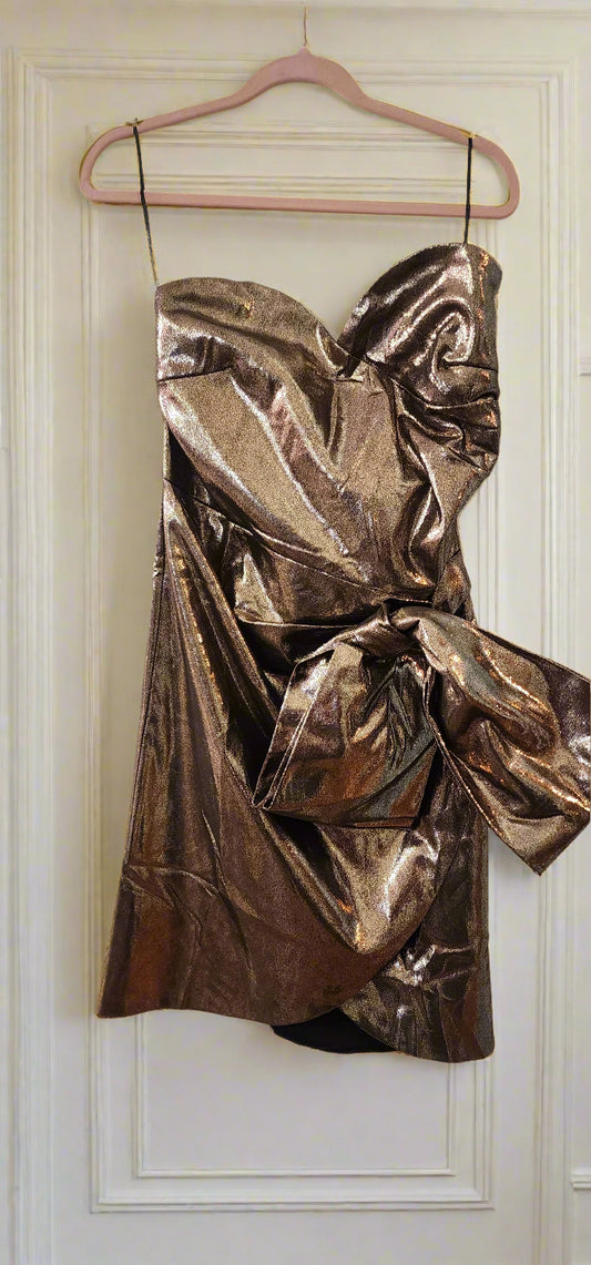 Dress Gold Metallic strapless