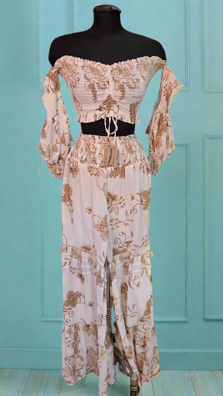 Amalfi Cream boho set with tassels