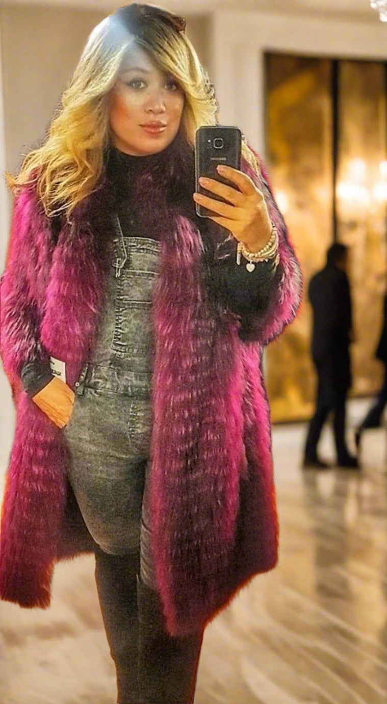 Coat Fox Laser cut cashmere lined coat