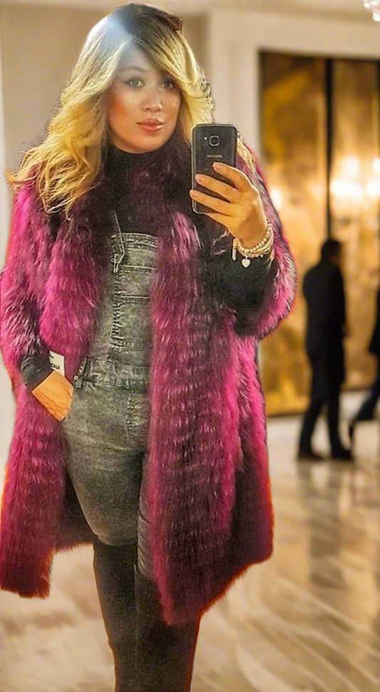 Coat Fox Laser cut cashmere lined coat