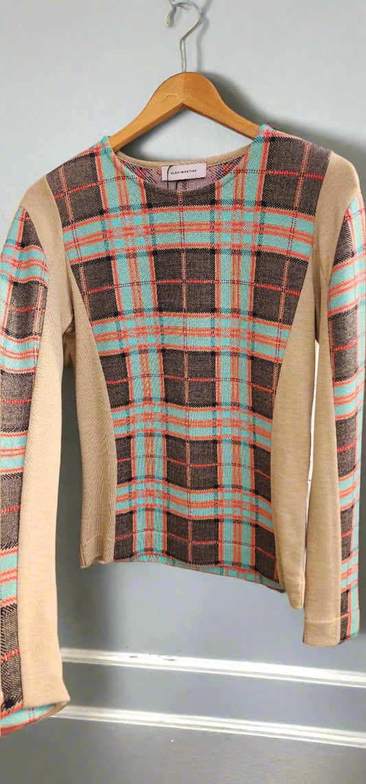 Barcelona Plaid crewneck