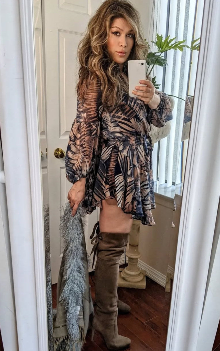 Dress Blousy short  with drawstring waist