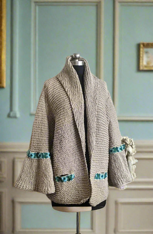 Sweater Cotton taupe raglan