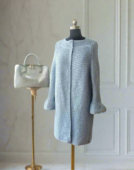 Sweater Blue raglan sweater coat