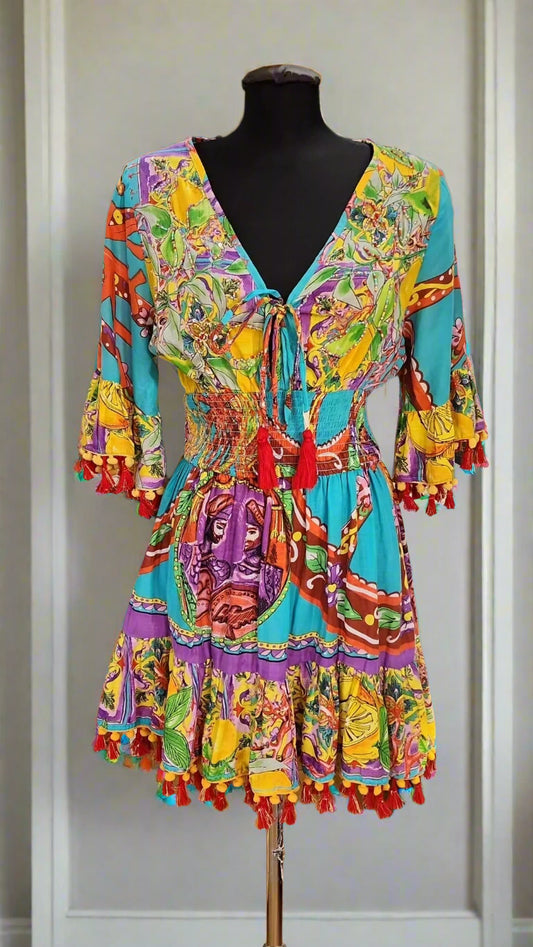 Amalfi multi colored flare dress