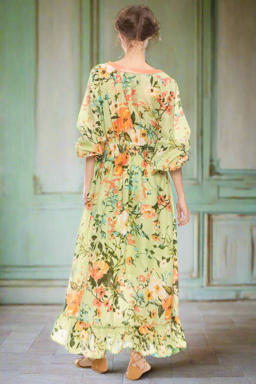 Boho mint green dress S25