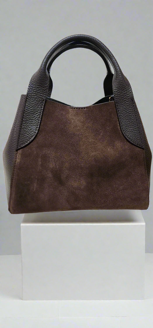 Bag Italian leather and suede convertible tote bag