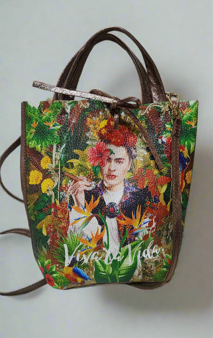 Bag metallic bronze Frieda Mini tote with crossbody