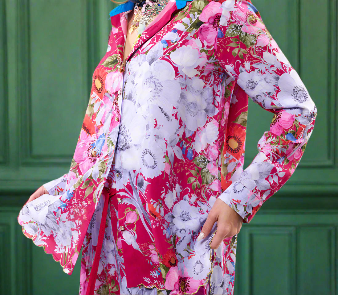 Boho Raspberry beaded shirt S25