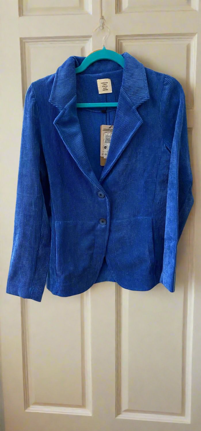 Barcelona electric blue corduroy blazer