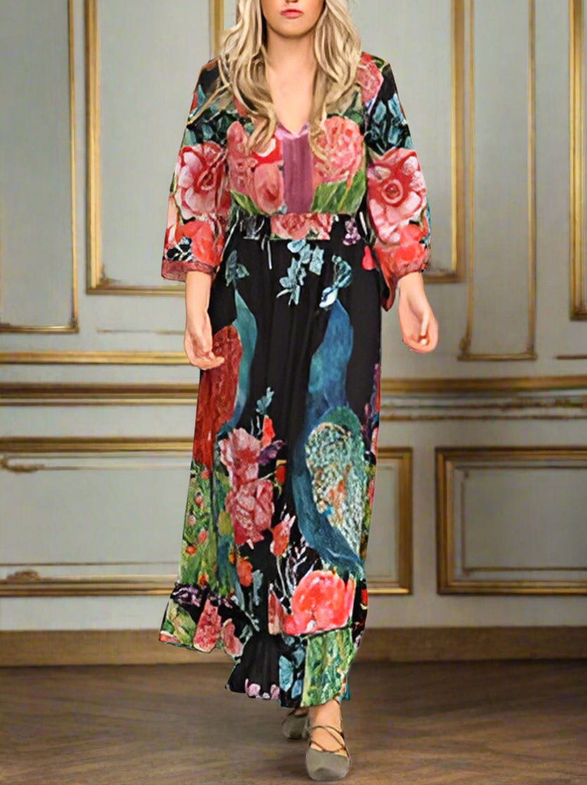 Boho peacock dress S25